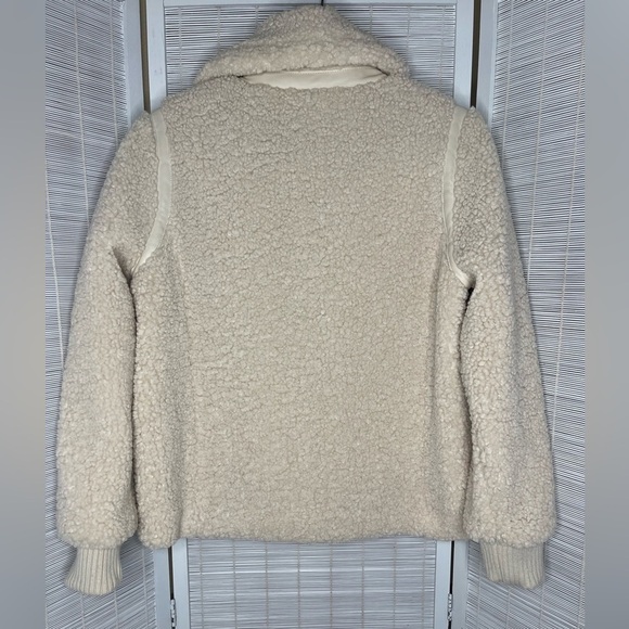 Banana Republic Sherpa Bomber Jacket Cream Size M - Picture 5 of 8